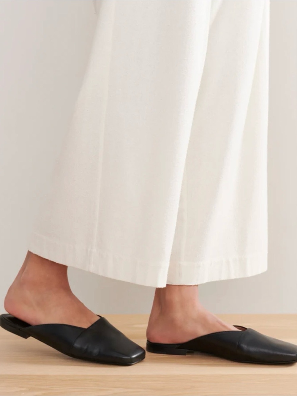Jenni Kayne Mia Mule Black Leather Square-Toe Slip-On Size 11 - Picture 3 of 6